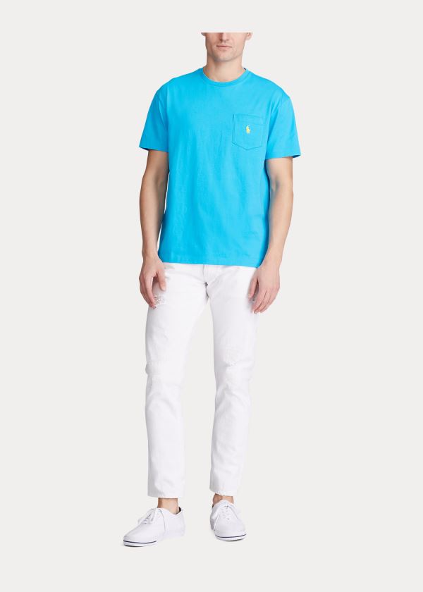 Playeras Polo Ralph Lauren Hombre Azules - Classic Fit Pocket - OAILK4236